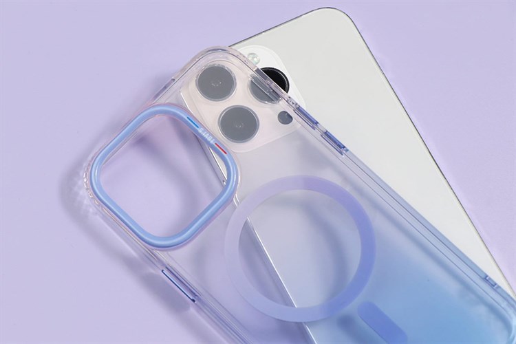 Ốp lưng MagSafe iPhone 15 Pro Max Nhựa cứng viền dẻo TGVIS GRACE NEON Chính hãng Màu Tím