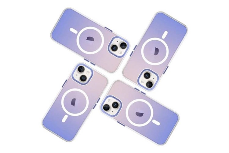 Ốp lưng MagSafe iPhone 15 Nhựa cứng viền dẻo TGVIS GRACE NEON Chính hãng Màu Tím