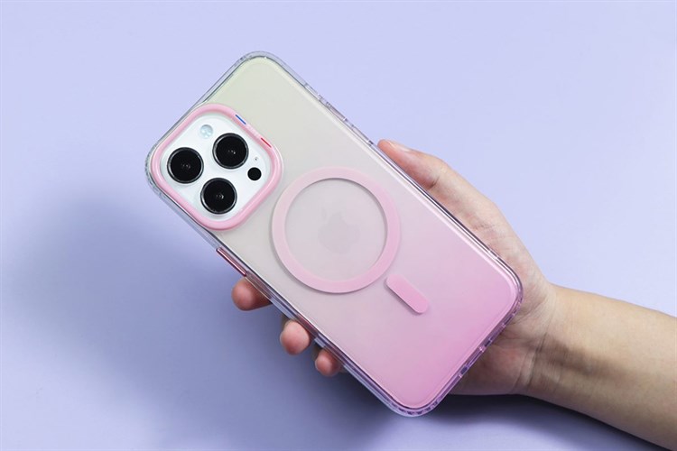 Ốp lưng MagSafe iPhone 15 Pro Nhựa cứng viền dẻo TGVIS GRACE NEON Chính hãng Màu Hồng