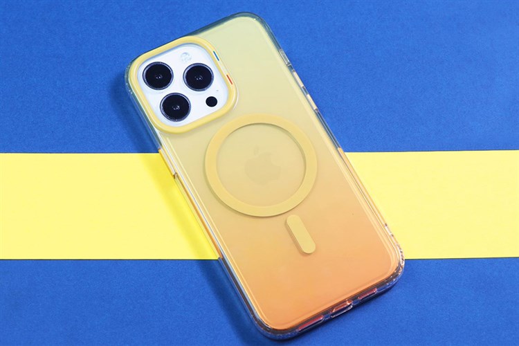 Ốp lưng MagSafe iPhone 15 Pro Nhựa cứng viền dẻo TGVIS GRACE NEON Chính hãng Màu Cam