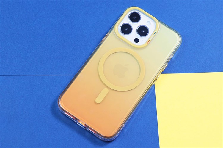 Ốp lưng MagSafe iPhone 15 Pro Nhựa cứng viền dẻo TGVIS GRACE NEON Chính hãng Màu Cam