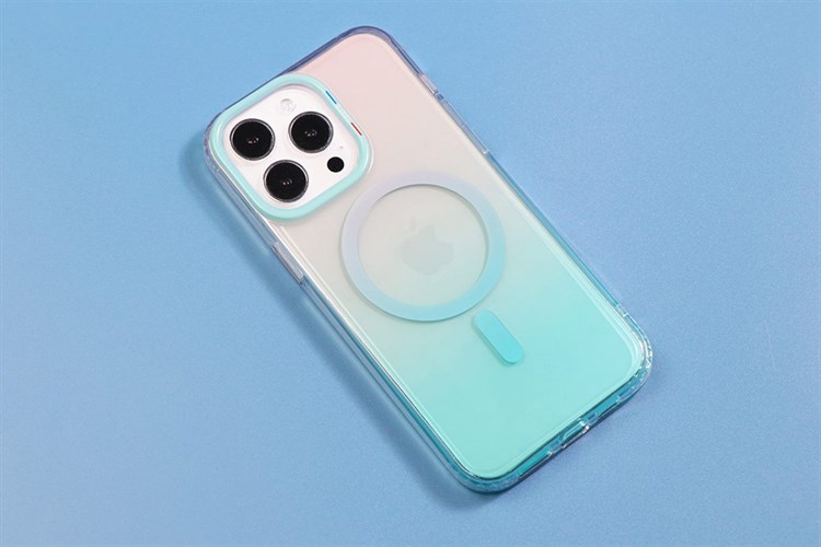 Ốp lưng MagSafe iPhone 15 Pro Max Nhựa cứng viền dẻo TGVIS GRACE NEON Chính hãng Màu Xanh Nước Biển