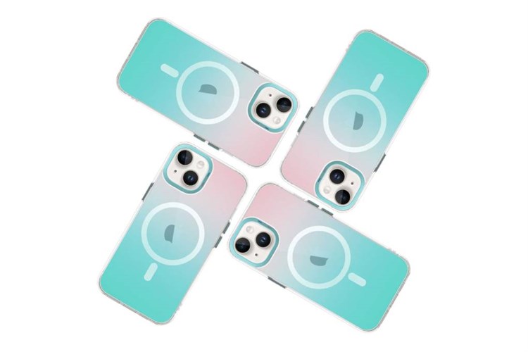 Ốp lưng MagSafe iPhone 15 Nhựa cứng viền dẻo TGVIS GRACE NEON Chính hãng Màu Xanh Nước Biển
