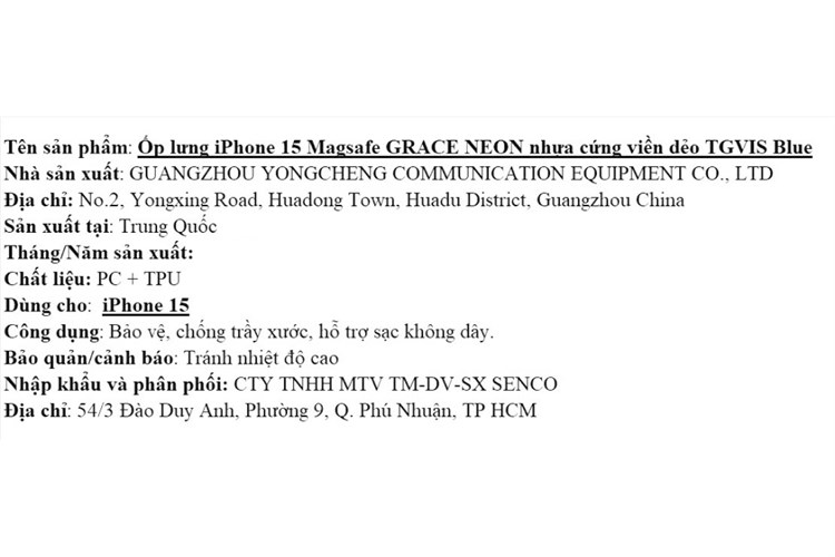 Ốp lưng MagSafe iPhone 15 Nhựa cứng viền dẻo TGVIS GRACE NEON Chính hãng Màu Xanh Nước Biển