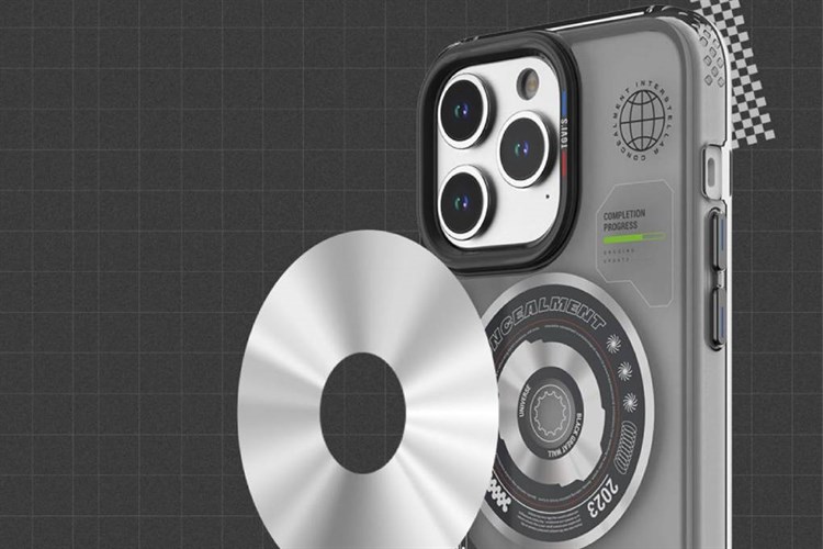 Ốp lưng MagSafe iPhone 15 Pro Max Nhựa cứng viền dẻo TGVIS SPACE EXPLORE Chính hãng Màu Bạc