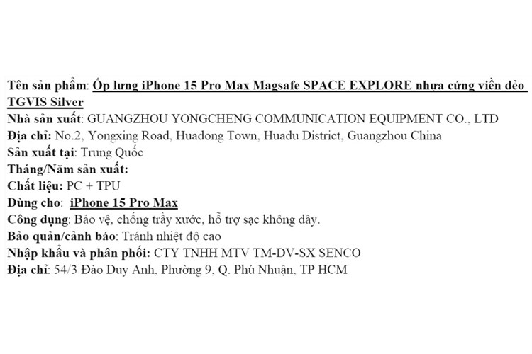 Ốp lưng MagSafe iPhone 15 Pro Max Nhựa cứng viền dẻo TGVIS SPACE EXPLORE Chính hãng Màu Bạc