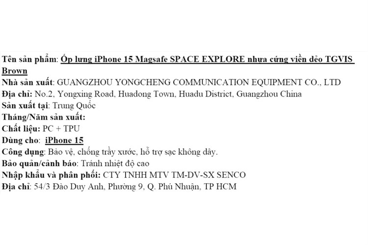 Ốp lưng MagSafe iPhone 15 Nhựa cứng viền dẻo TGVIS SPACE EXPLORE Chính hãng Màu Nâu