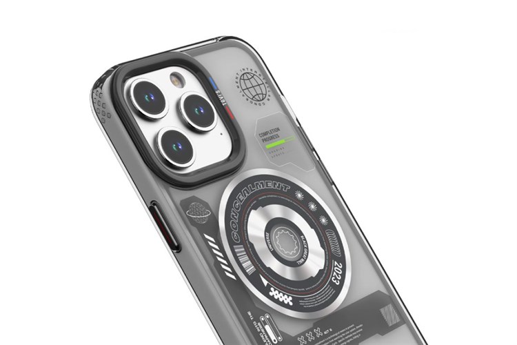 Ốp lưng MagSafe iPhone 15 Pro Max Nhựa cứng viền dẻo TGVIS SPACE EXPLORE Chính hãng Màu Đen