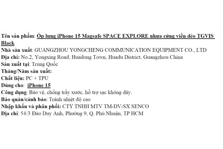 Ốp lưng MagSafe iPhone 15 Nhựa cứng viền dẻo TGVIS SPACE EXPLORE Chính hãng Màu Đen