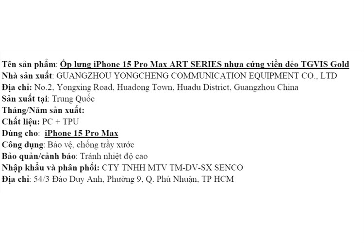 Ốp lưng iPhone 15 Pro Max Nhựa cứng viền dẻo TGVIS ART SERIES Chính hãng Màu Vàng đồng