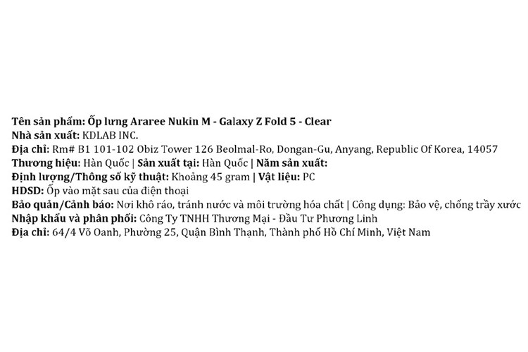 Ốp lưng MagSafe Galaxy Z Fold5 Nhựa cứng PC Araree NUKIN M Chính hãng Màu Trắng