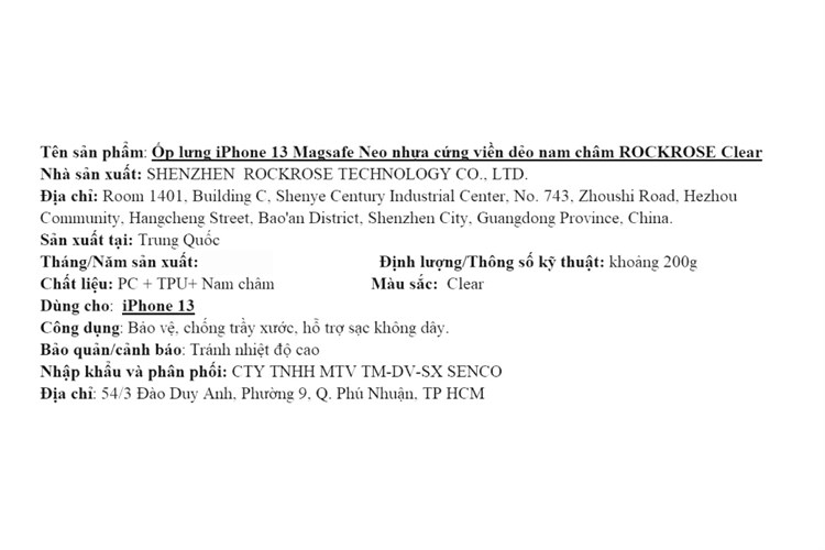 Ốp lưng MagSafe iPhone 13 Nhựa cứng viền dẻo ROCKROSE Chính hãng Màu Trắng