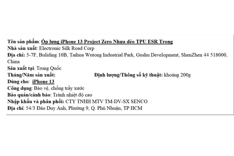 Ốp lưng iPhone 13 Nhựa dẻo TPU ESR Project Zero Chính hãng Màu Trắng