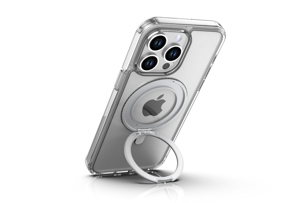 Ốp lưng Magsafe iPhone 15 Pro Max Nhựa cứng viền dẻo Jincase 360 Rotating JCS0076 Màu Trắng