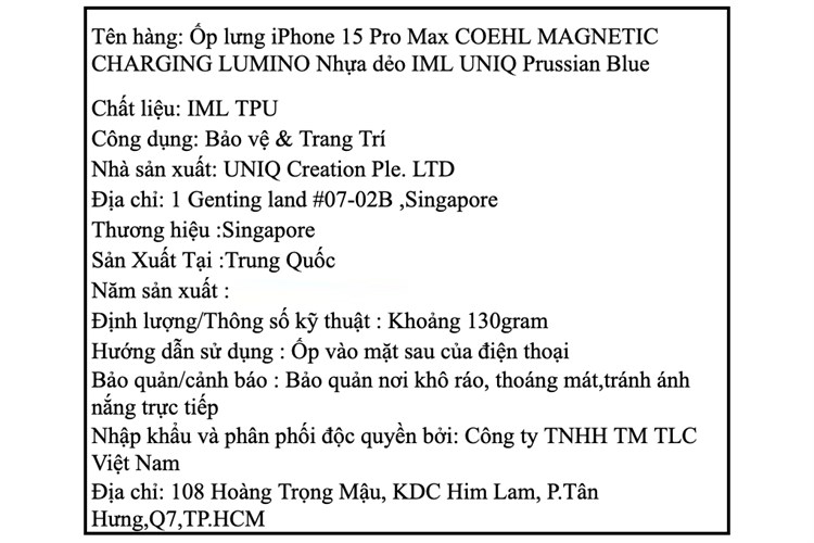 Ốp lưng MagSafe iPhone 15 Pro Max Nhựa dẻo IML UNIQ COEHL MAGNETIC CHARGING LUMINO Prussian Màu Xanh