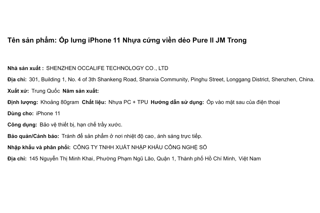 Ốp lưng iPhone 11 Nhựa cứng viền dẻo JM Pure II - 7