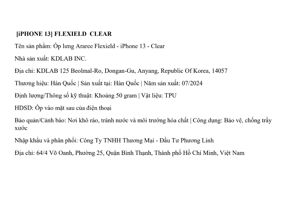 Ốp lưng iPhone 13/iPhone 14 Nhựa dẻo TPU Araree Flexield Clear Màu Trắng