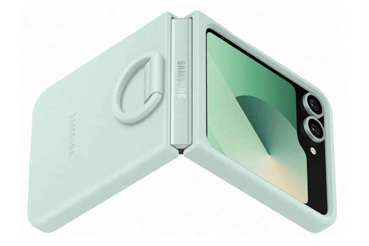 Ốp lưng nắp gập Galaxy Z Flip7 FE/Flip6 Silicone Samsung Chính hãng Màu Xanh mint