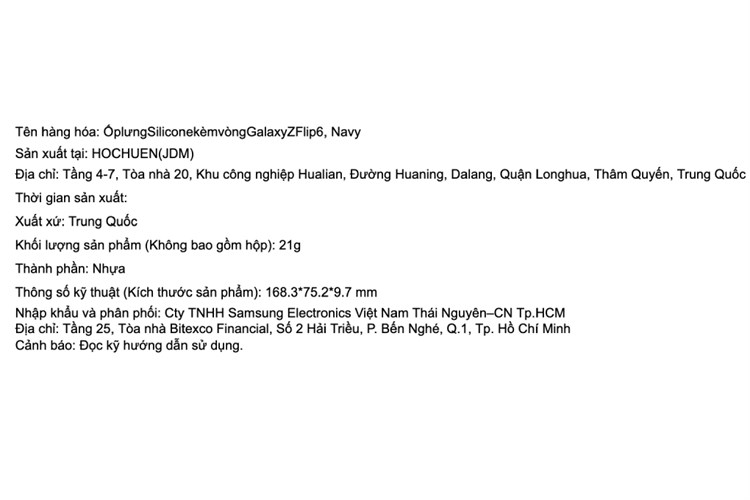 Ốp lưng nắp gập Galaxy Z Flip7 FE/Flip6 Silicone Samsung Chính hãng Màu Xanh Navy