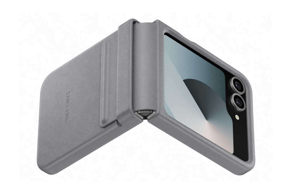 Ốp lưng Galaxy Z Flip7 FE/Flip6 Da thực vật Samsung Chính hãng Màu Xám