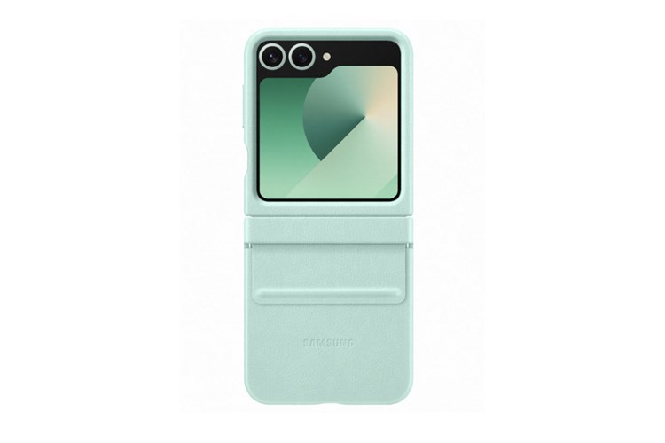 Ốp lưng Galaxy Z Flip7 FE/Flip6 Da thực vật Samsung Chính hãng Màu Xanh mint