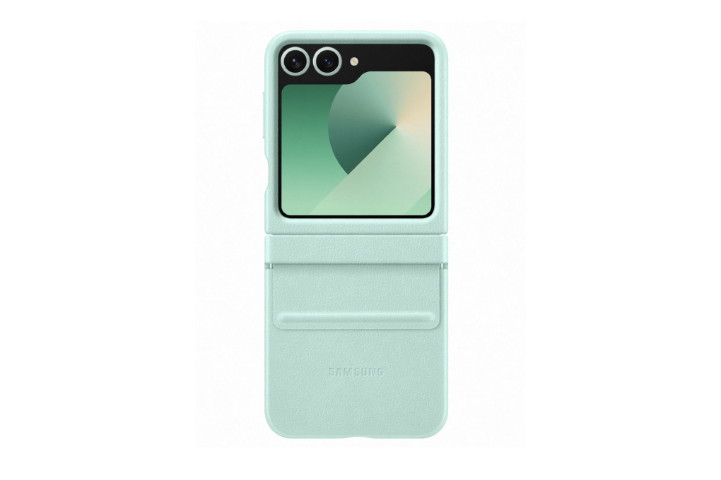 Ốp lưng Galaxy Z Flip7 FE/Flip6 Da thực vật Samsung Chính hãng Màu Xanh mint