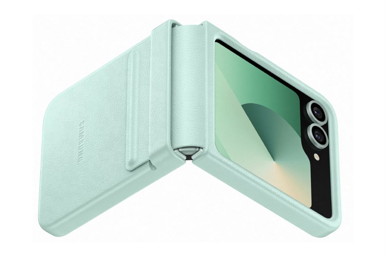 Ốp lưng Galaxy Z Flip7 FE/Flip6 Da thực vật Samsung Chính hãng Màu Xanh mint