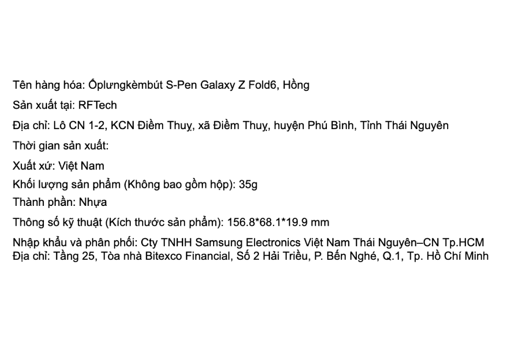 Ốp lưng Galaxy Z Fold6 nhựa cứng kèm bút S Pen Samsung Chính hãng Màu Hồng
