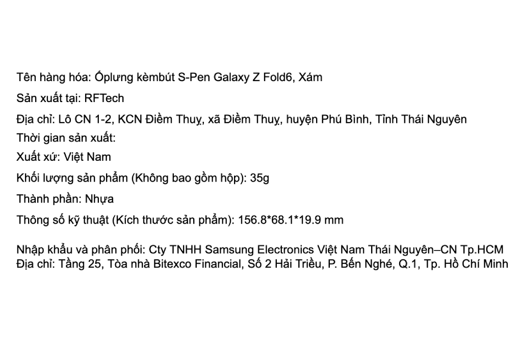 Ốp lưng Galaxy Z Fold6 nhựa cứng kèm bút S Pen Samsung Chính hãng Màu Xám