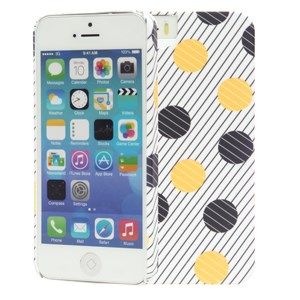 Ốp lưng iPhone 5 - 5S Nhựa Icover Chấm Bi Vàng Đen