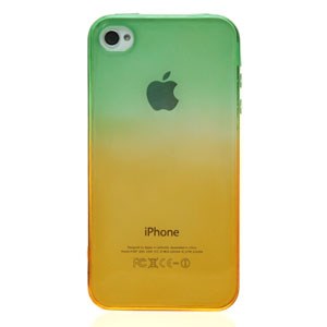 Ốp lưng iPhone 4 - 4S Nhựa dẻo Xanh lá Cam