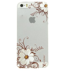 Ốp lưng iPhone 5 - 5S Nhựa trong in Hoa văn