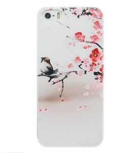 Ốp lưng iPhone 5 - 5S Nhựa dẻo in Đào Hồng nhạt