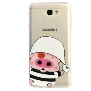 Ốp lưng Galaxy J7 Prime Nhựa dẻo in trong Xmobile Heo Hồng