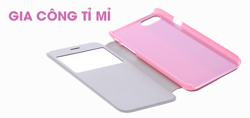 Ốp lưng iPhone 7 - iPhone 8 Nắp gập S-View Hồng Ốp lưng iPhone 7 - iPhone 8 Nắp gập S-View Hồng