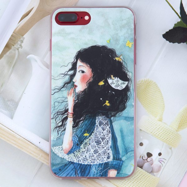 Ốp lưng iPhone 7 Plus - 8 Plus Nhựa dẻo in solid Matte OSMIA Tóc xù