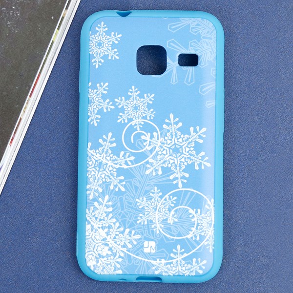 Ốp lưng Galaxy J1 mini Nhựa dẻo JM Bông tuyết Xanh biển