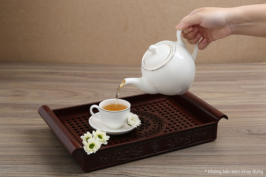 Bộ 14 món ấm trà sứ Minh Châu MC-BAT02