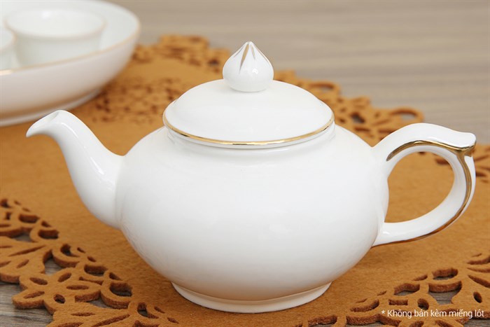 Bộ 8 món ấm trà sứ Minh Châu MC-BAT05 Màu Trắng