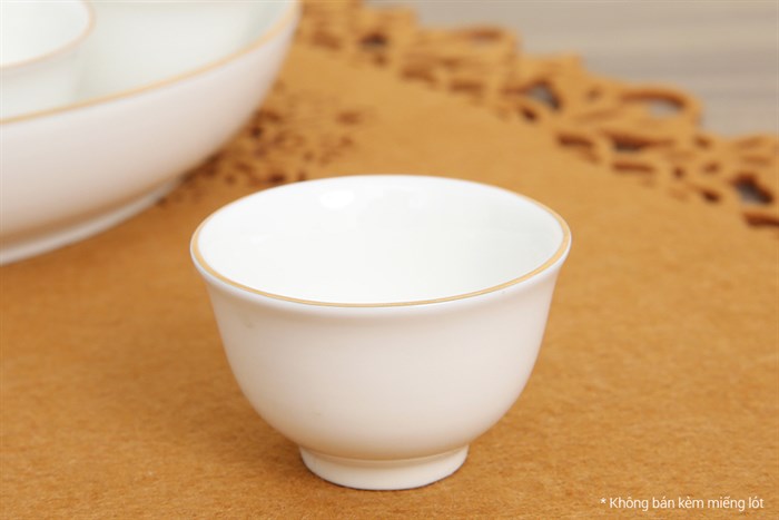 Bộ 8 món ấm trà sứ Minh Châu MC-BAT05 Màu Trắng