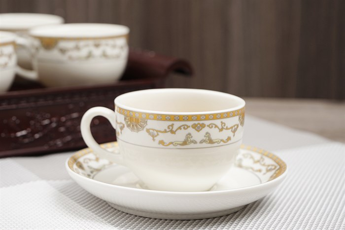 Bộ 14 món ấm trà sứ Minh Châu ngựa vàng MC-BAT01 Màu Trắng