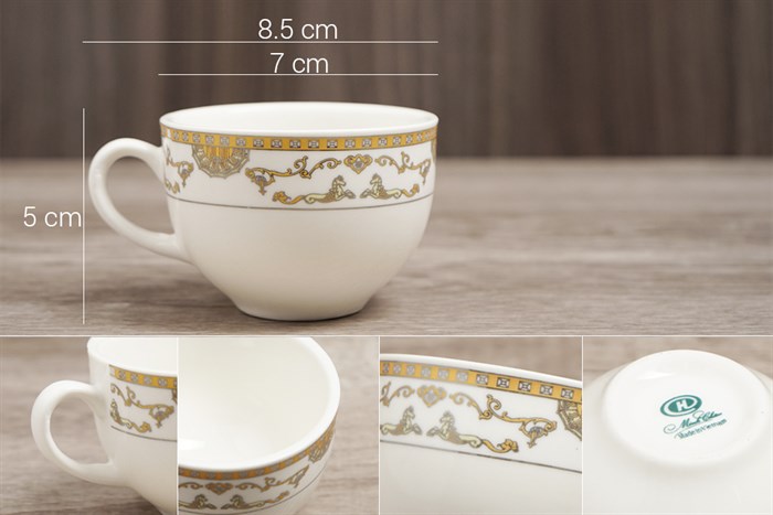 Bộ 14 món ấm trà sứ Minh Châu ngựa vàng MC-BAT01 Màu Trắng