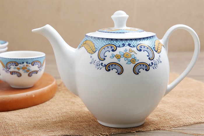 Bộ 14 món ấm trà Sứ Sương SSA018 Màu Trắng