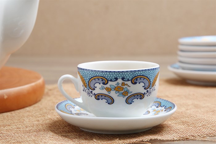 Bộ 14 món ấm trà Sứ Sương SSA018 Màu Trắng