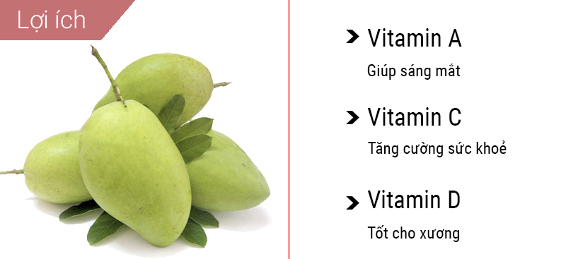 Xoài keo cung cấp vitamin A, C, D 