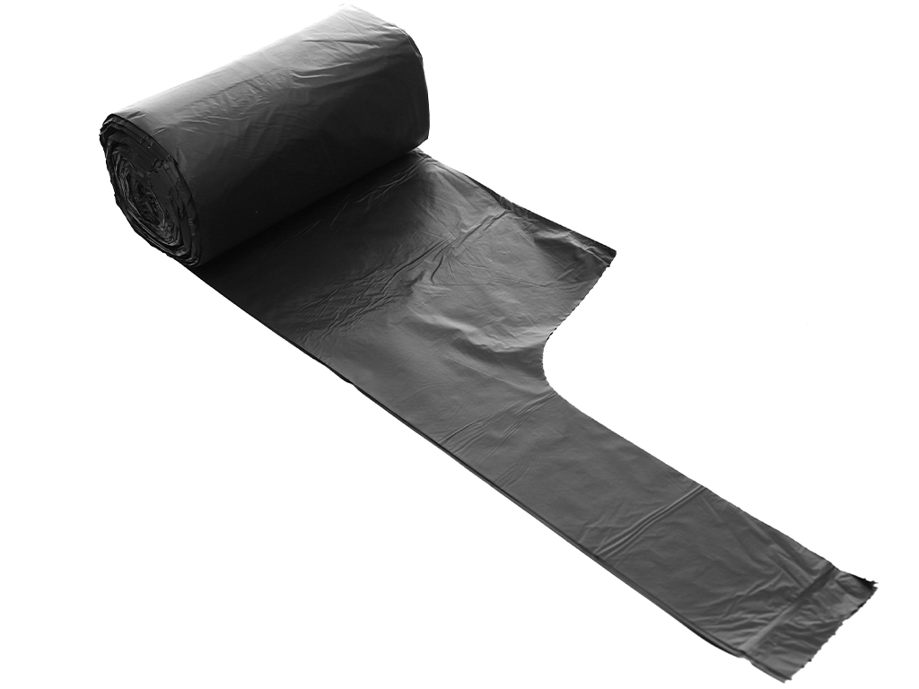 Lốc 4 cuộn túi rác đen quai xách Inochi 46x63cm 5