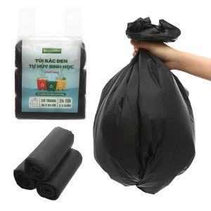 Lốc 3 cuộn túi rác đen tự huỷ sinh học Bách Hóa XANH 55x65cm (1kg)
