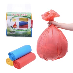 Lốc 3 cuộn túi rác nhiều màu Khai Tuệ 64x78cm (1kg)