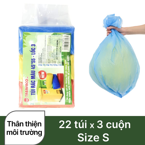 3 cuộn túi đựng rác màu TBP 45x55cm