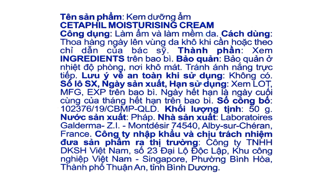 Kem dưỡng ẩm Cetaphil Moisturising làm mềm da